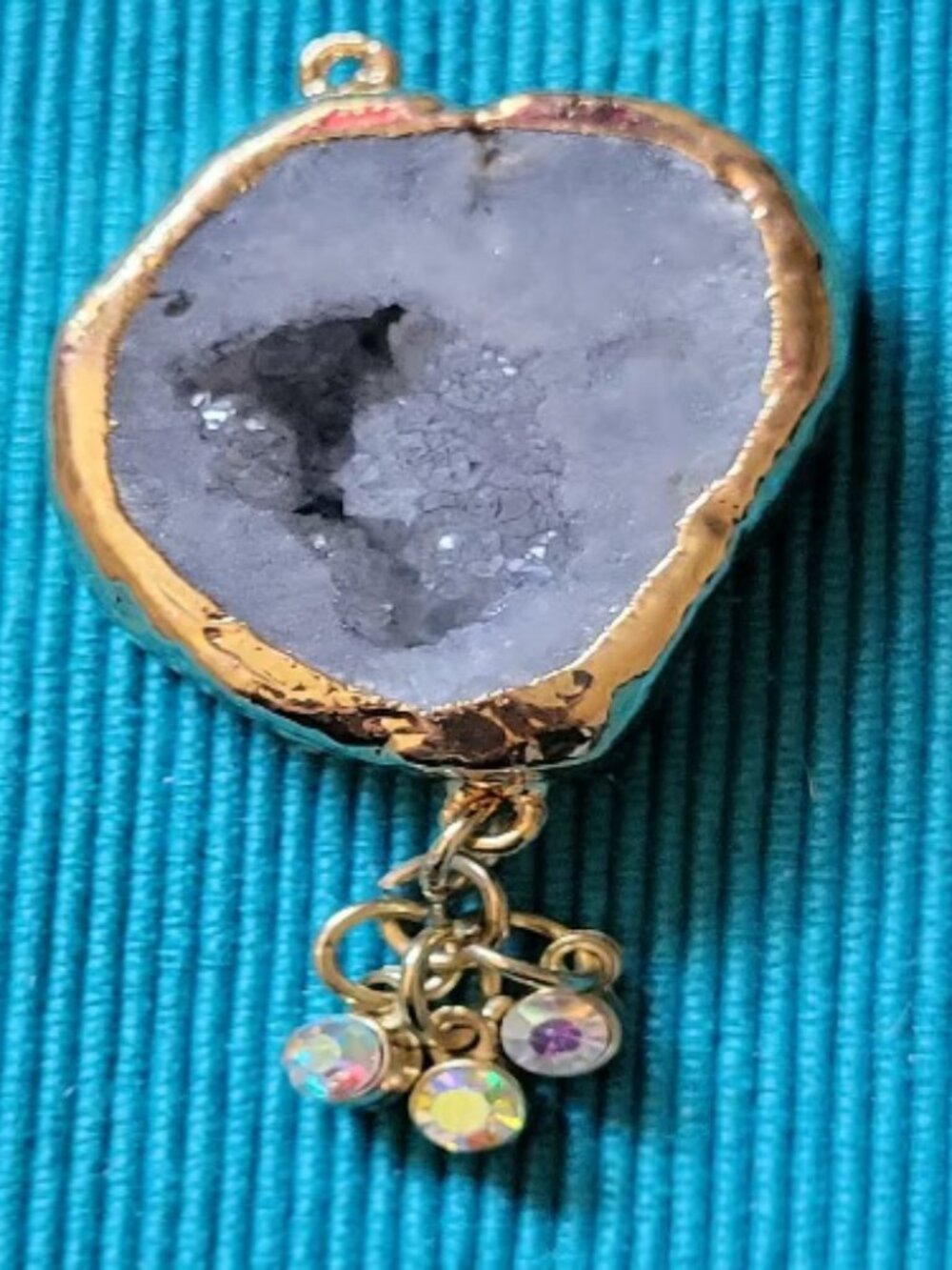 Light Grey Crystal Hematite Pendant